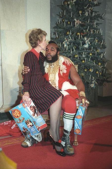 nancy reagan and mr t as santa clause christmas 1983 The Friday Shirk Report   July 31, 2009 | Volume 16