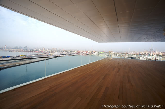 waterfront views from the americas building Waterfront Viewing   Americas Cup Building Veles e Vents | Valencia, Spain