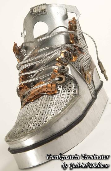 nike shoe made from discarded machine parts gabriel dishaw Nike Shoes Made of Junk, Become Art