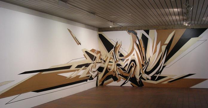art using tape daim graf 3D INSANITY With Only Four Letters
