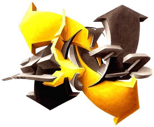 daim graf sketch paper 3D INSANITY With Only Four Letters