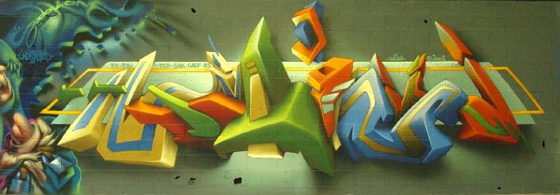 daim graffiti art mural THE WAR IS ON: Natures Revenge by Ludo