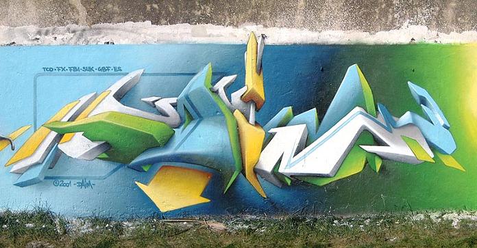 daim graffiti 3D INSANITY With Only Four Letters