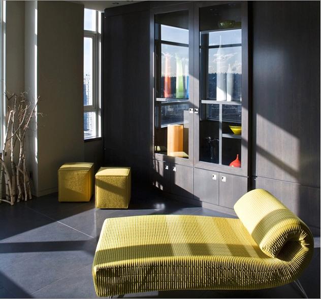 beautiful chaisse lounge The $10 Million Aquarius Penthouse Feels Like a Nightclub