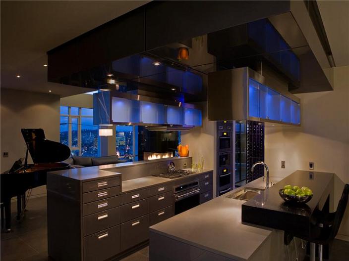 modern kitchen inspiration penthouse The $10 Million Aquarius Penthouse Feels Like a Nightclub