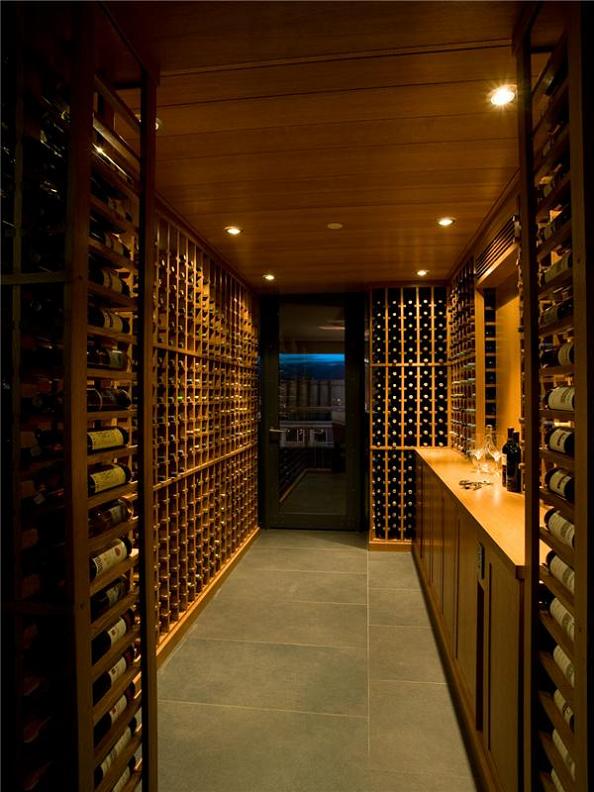 wine cellar in luxury condominium The $10 Million Aquarius Penthouse Feels Like a Nightclub