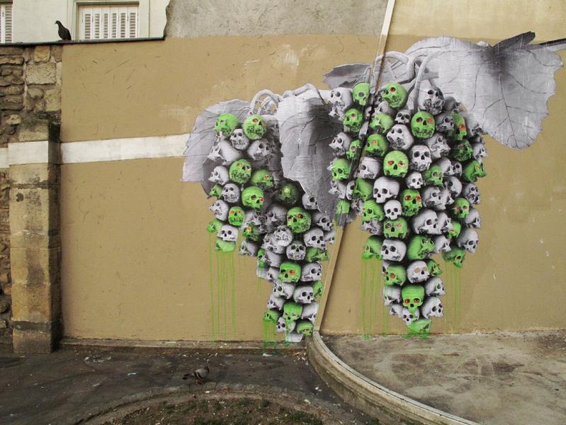 grape skulls street poster art by ludo THE WAR IS ON: Natures Revenge by Ludo