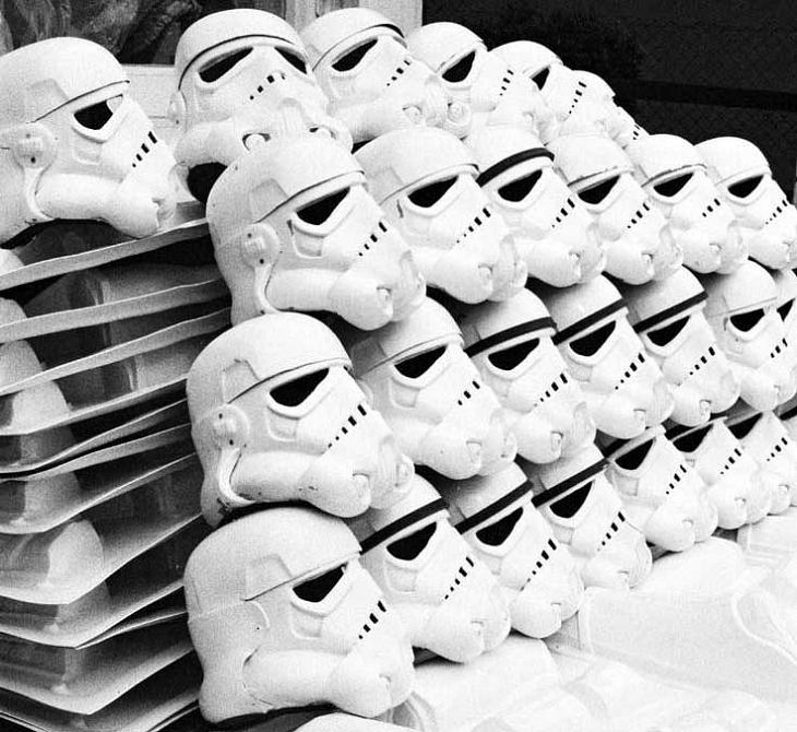 lots of stormtrooper helmets piled side by side Stormtrooper Inspired Art and Design