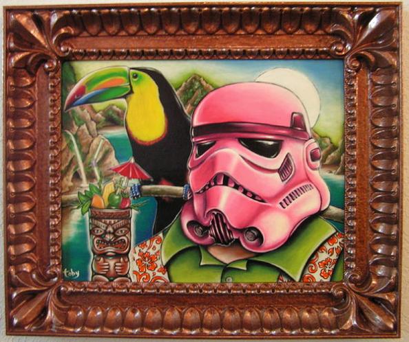 pink team stormtrooper art hawaiian theme toby sasquatch Stormtrooper Inspired Art and Design