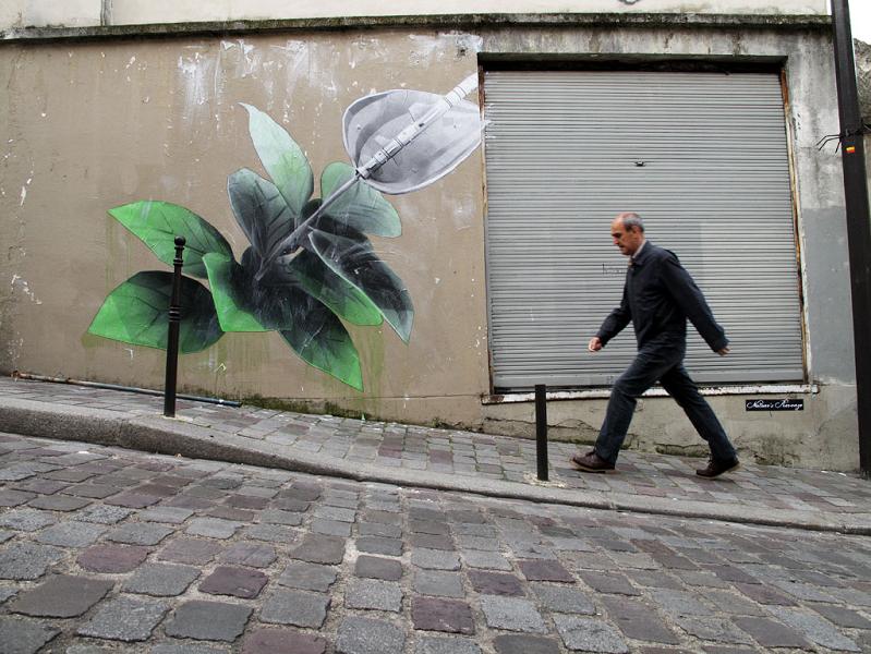 street art wheatpaste by ludo natures revenge THE WAR IS ON: Natures Revenge by Ludo