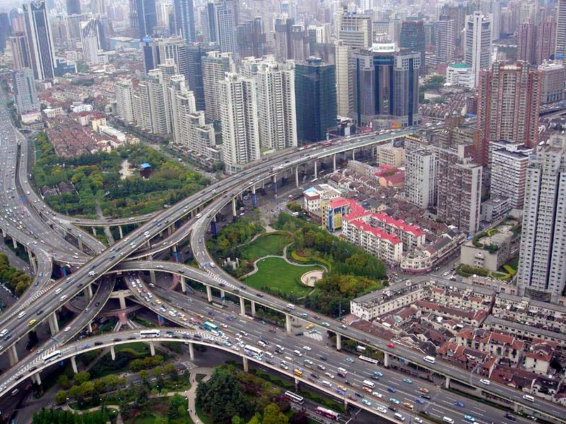 crazy road highway the viaduct in puxi shanghai Picture of the Day   January 31, 2010