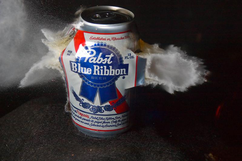 hollow point bullet through pabst blue ribon beer can Picture of the Day   January 23, 2010