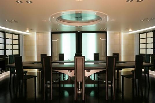 luxury yacht dining room Maltese Falcon: Third Largest Sailing Yacht in the World