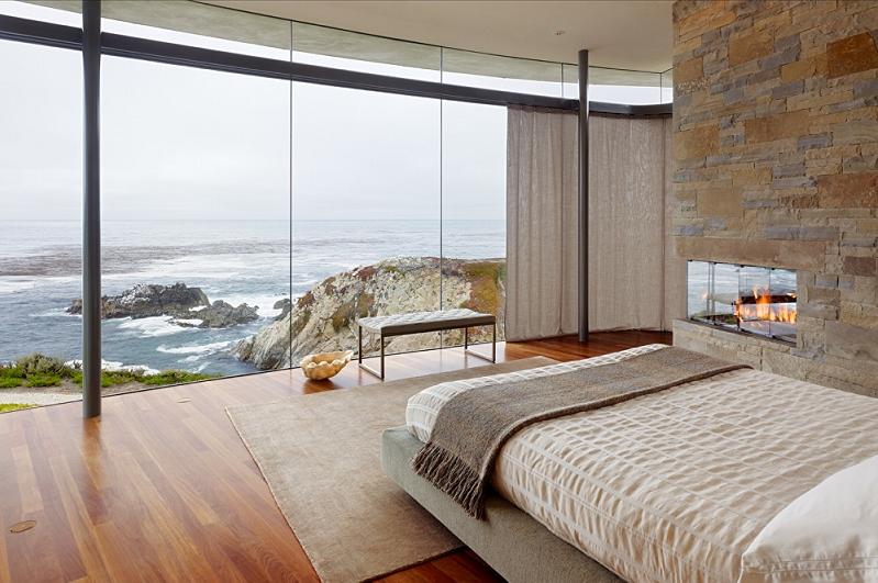 master bedroom with oceanfront view of pacific An Ocean of Emotion: The View from Otter Cove