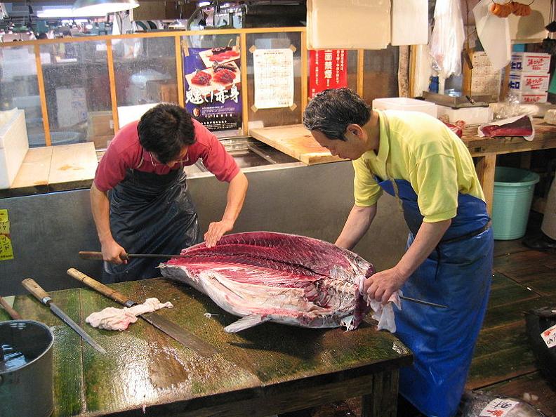 slicing bluefin tuna oroshi hocho wholesale knife The Largest Fish and Seafood Market in the World