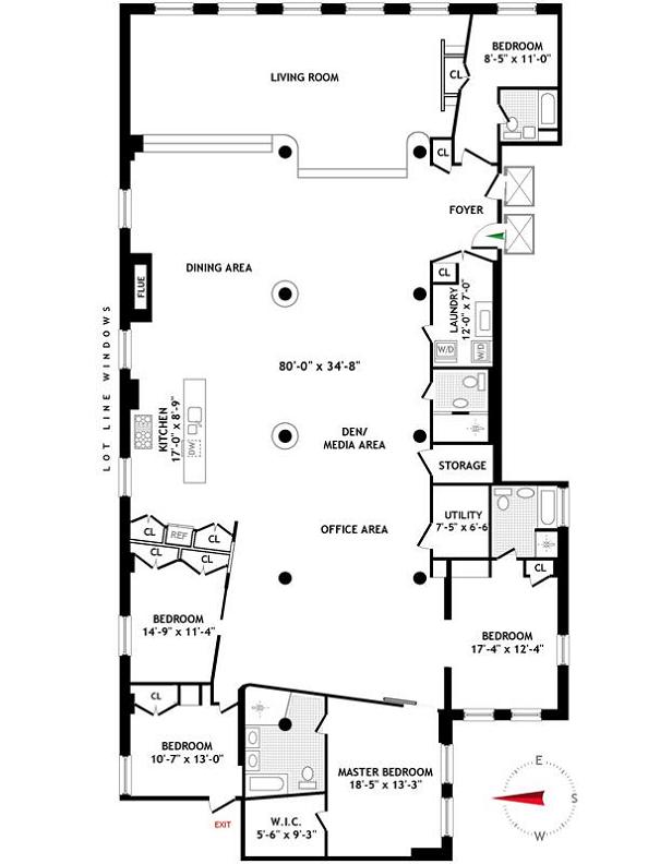 the new museum building floor plan layout soho manhattan nyc Ridiculous Open Concept Luxury Loft in SoHo