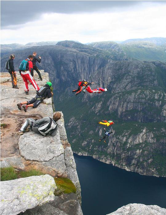 base jumping off kjerag mountain norway The Stunning Cliffs of Norway