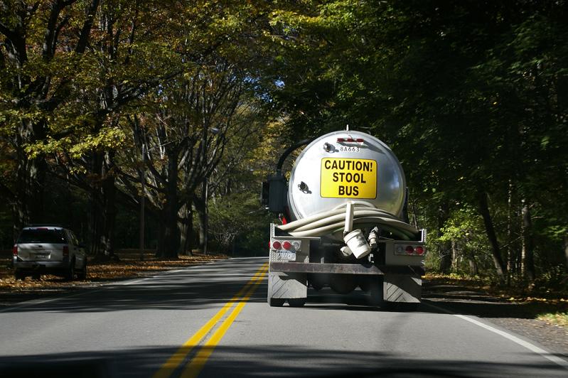 caution stool bus sanitation truck Picture of the Day   March 23, 2010