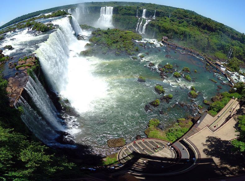 fisheye aerial of iguazu falls brazil argentina Iguazu Falls: 15 Amazing Pictures, 10 Incredible Facts