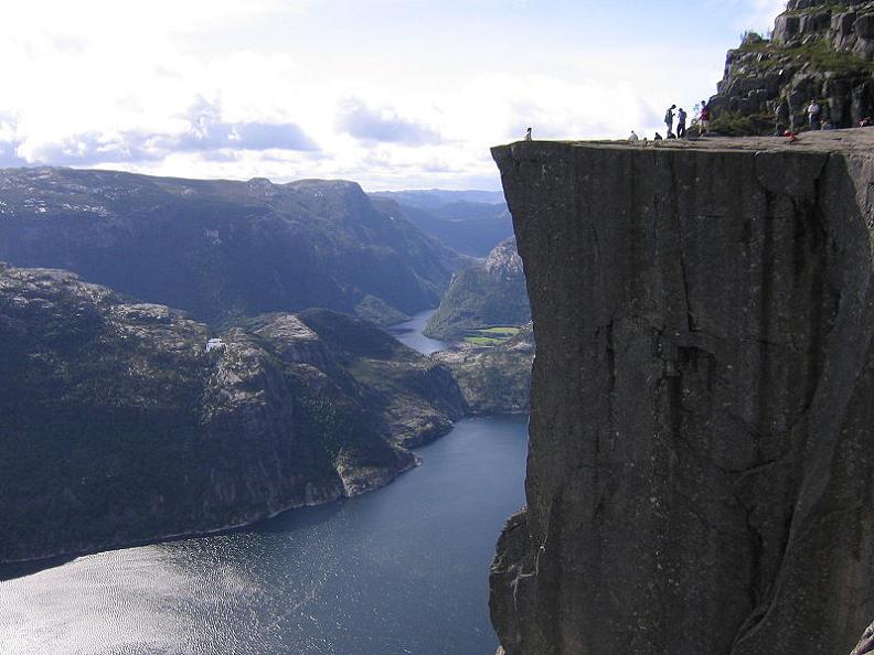 pulpit rock in norway side view The Stunning Cliffs of Norway