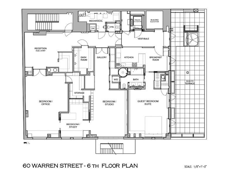 60 warren street townhouse in sky floor plan A Townhouse in the Sky