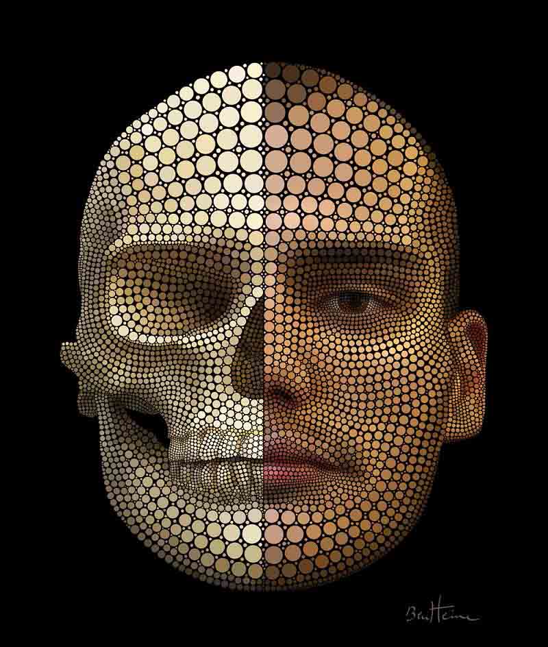 ben heine self portrait digital circlism Art Made Entirely of Circles by Ben Heine