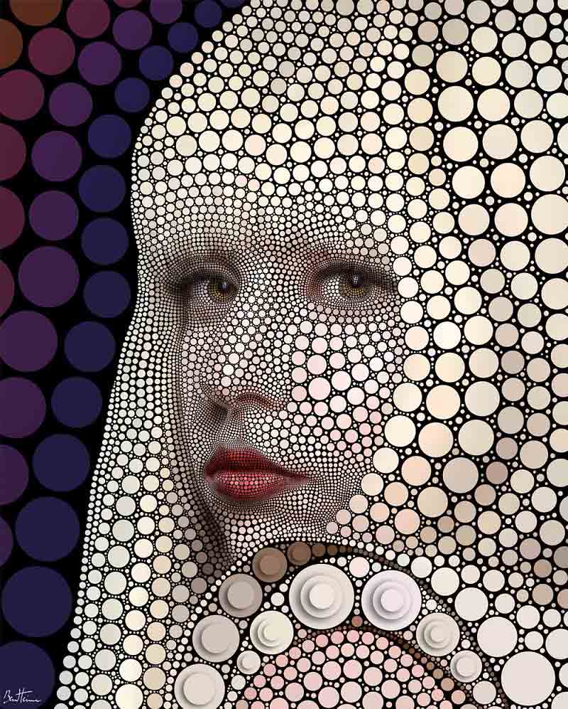 lady gaga art circles by ben heine Art Made Entirely of Circles by Ben Heine