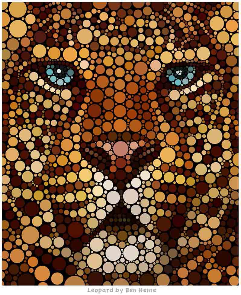 lion king digital art circles ben heine Art Made Entirely of Circles by Ben Heine