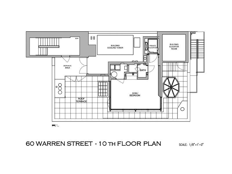 mansion in tribeca nyc penthouse floorplan A Townhouse in the Sky