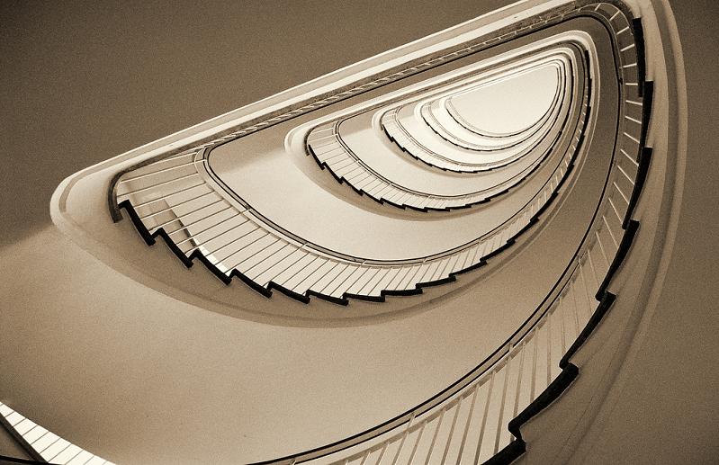 spiral staircase from bottom looking up 25 Stunning Images of Spiral Staircases