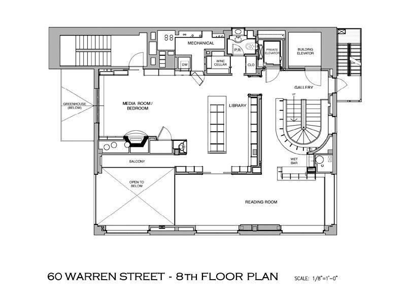 tribeca mansion floor plan A Townhouse in the Sky