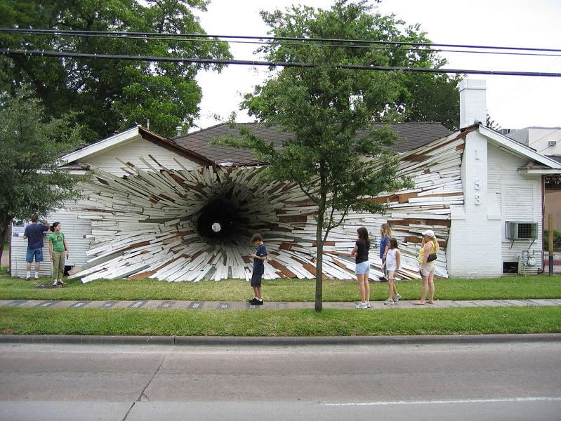 tunnel going through exploding house Picture of the Day   April 17, 2010