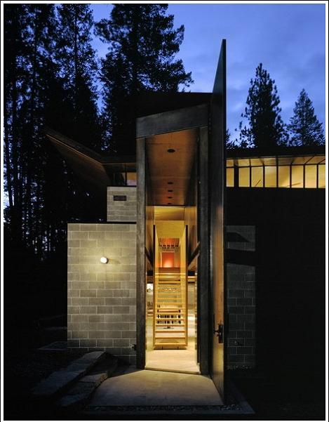 beautiful modern cabin design Industrial Chic   Modern Cabin with Giant Window for a Wall