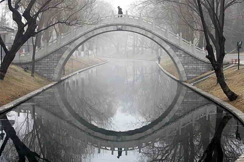 bridge reflection in water makes complete circle Picture of the Day   May 6, 2010