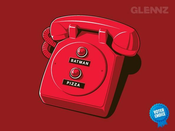 batphone red emergenct phone 25 Hilarious Illustrations by Glennz