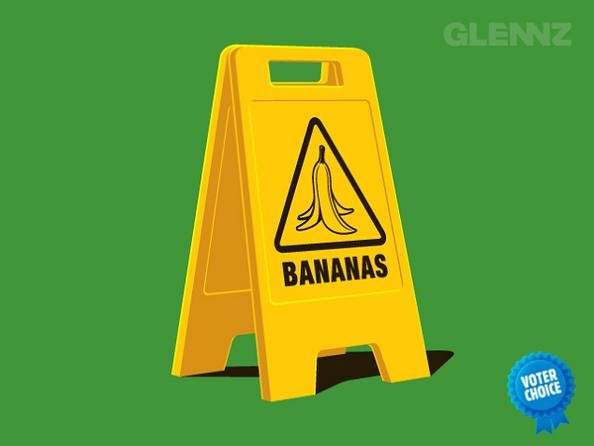 caution bananas 25 Hilarious Illustrations by Glennz