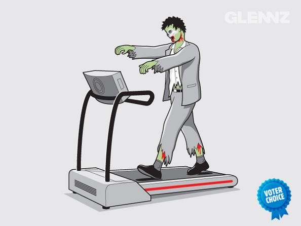 frankenstein on a treadmill 25 Hilarious Illustrations by Glennz