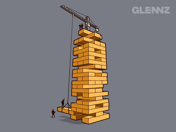 jenga construction glennz 25 Hilarious Illustrations by Glennz