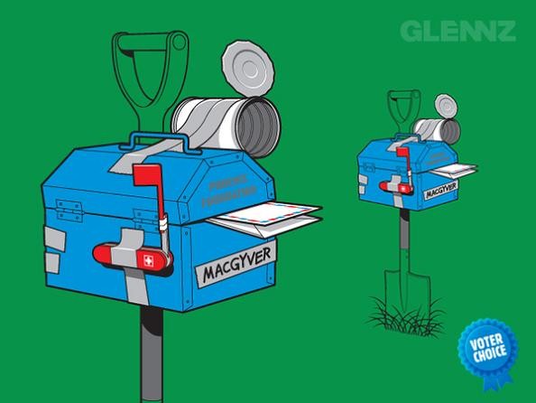 macgyvers mail box 25 Hilarious Illustrations by Glennz