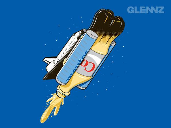 mentos and coke rocket 25 Hilarious Illustrations by Glennz