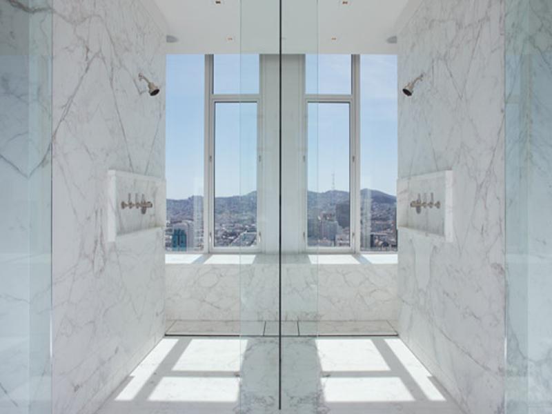 shower with two heads double shower for couples The Craziest Penthouse in San Francisco
