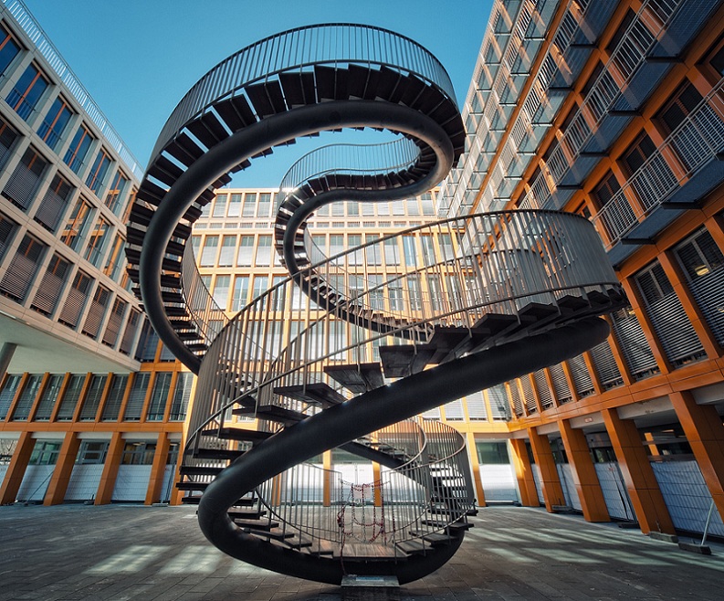 spiral staircase sculpture kpmg munich olafur eliasson umschreibung Picture of the Day   Endless Sprial
