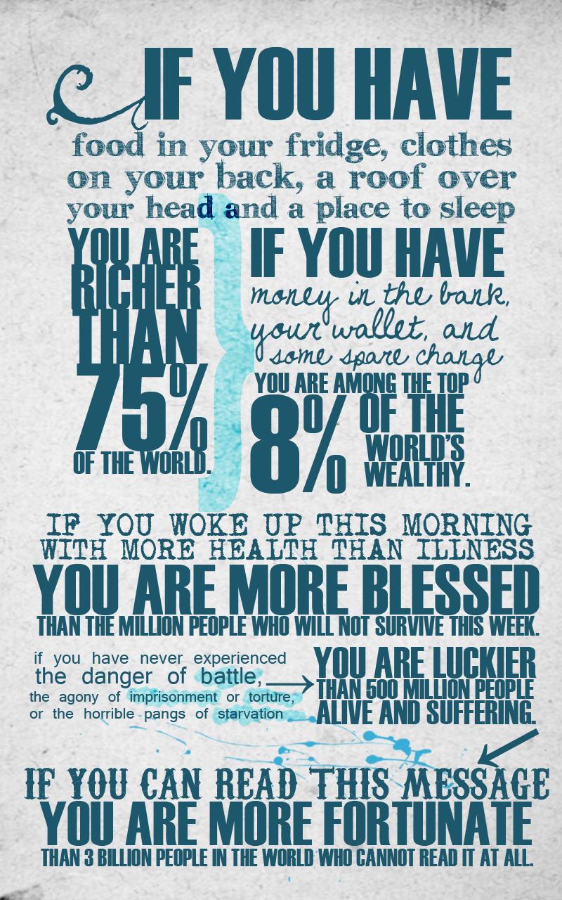 you are lucky fortunate inforgraphic reminder1 Picture of the Day   Note to Self