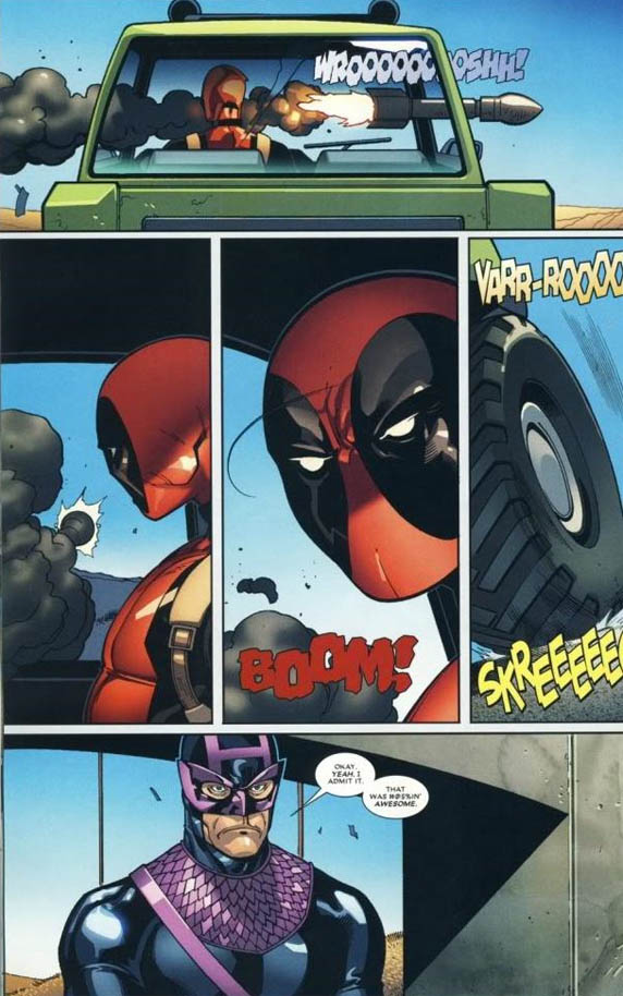 awesome deadpool comic missile through window Aawk! [Comic Strip]
