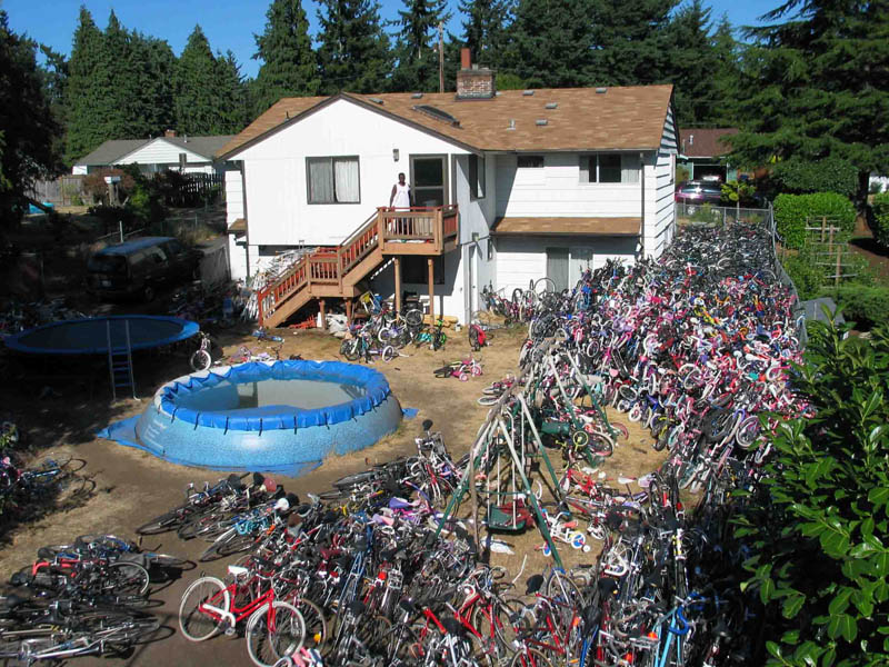 backyard full of stolen bikes Picture of the Day   July 17, 2010