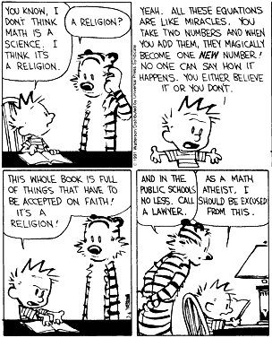 calvin and hobbes math atheist Math Is Religion [Comic Strip]