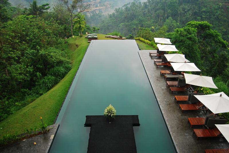infinity pool aerial shot alila ubud bali 25 Stunning Infinity Pools Around the World
