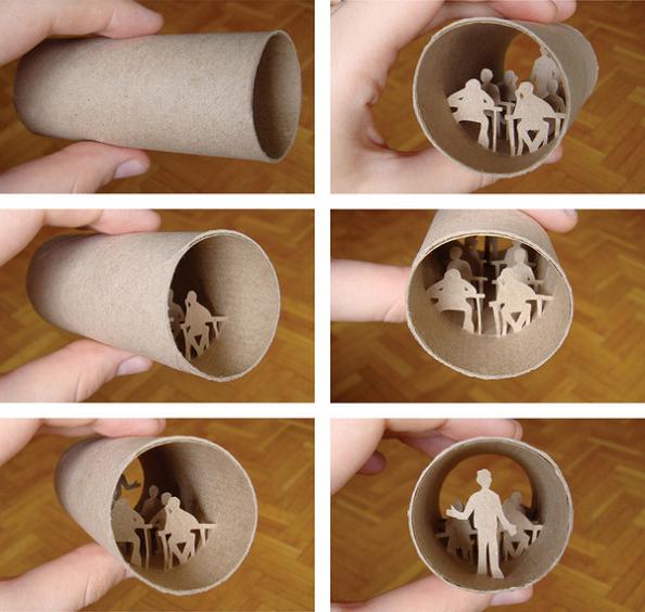 13 art inside a toilet paper roll Beautiful Miniature Paper Art Scenes [30 pics]