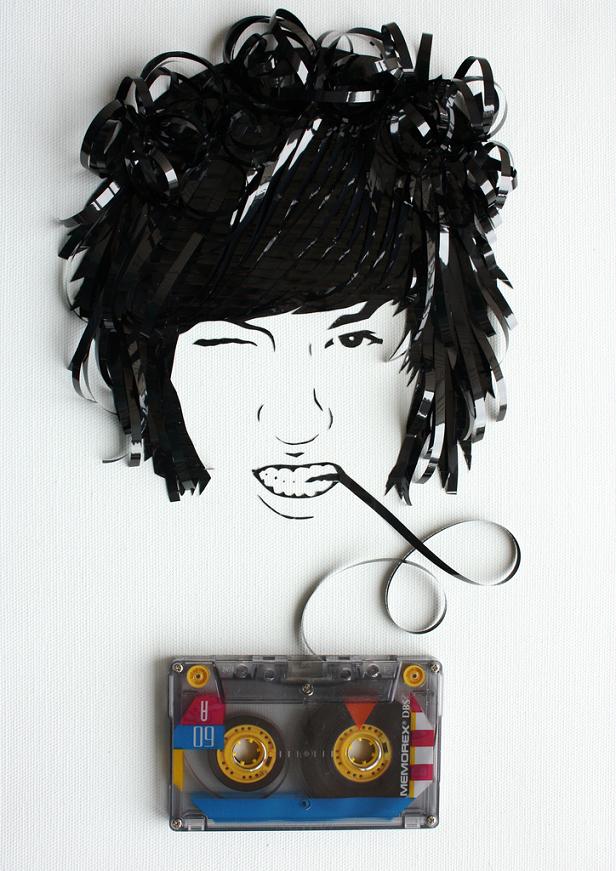 cassette tape art erika iris simmons Unbelievable Tape Art by Erika Iris Simmons [15 Pics]