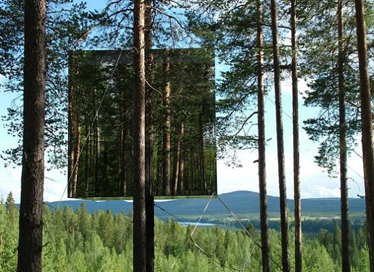 coolest tree house ever The Mirrorcube Treehotel in Sweden